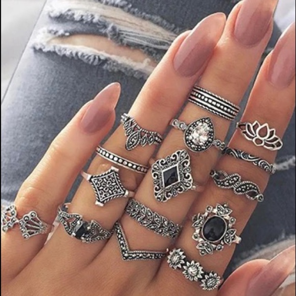 Boho Vintage Style Midi Rings